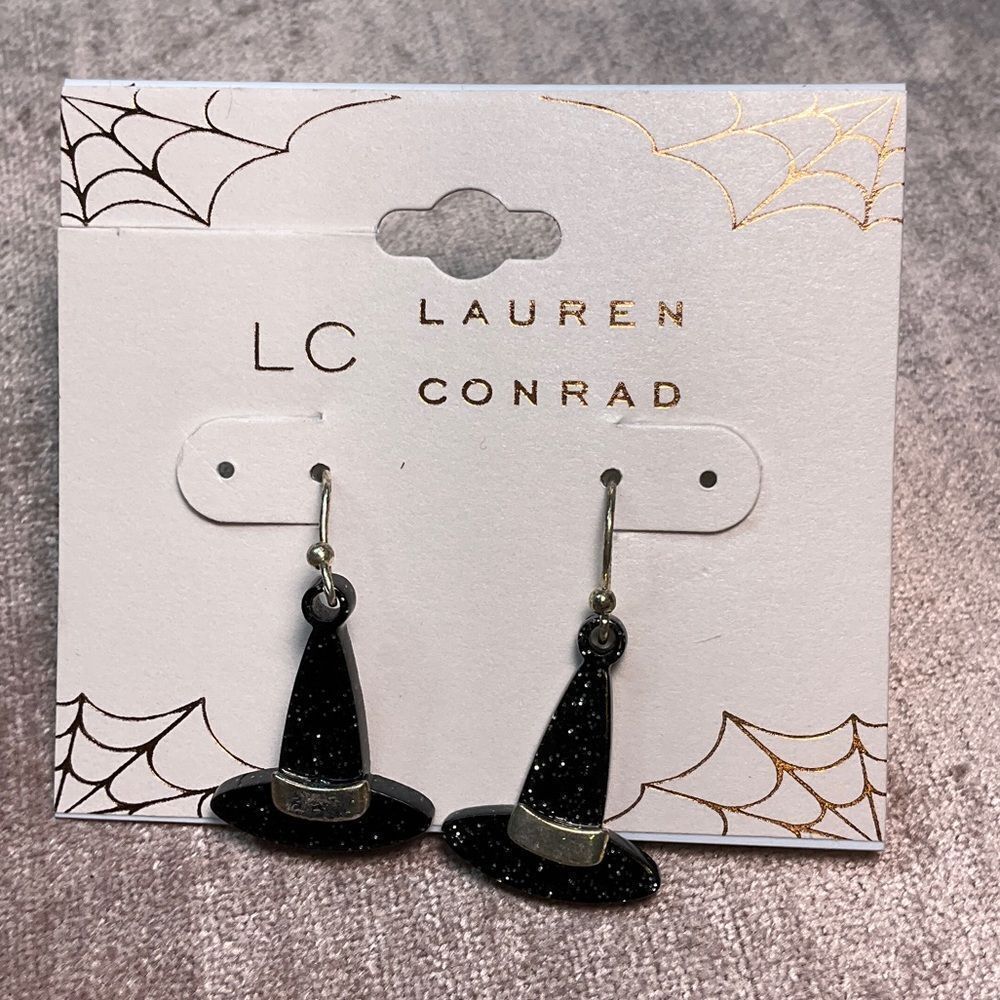 Lauren Conrad Black Witch Hat Earrings